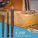 Kit 7 Brocas HardMax Triangular/ Para Concreto, Metal e Madeira