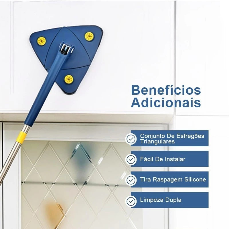 Mop Giratório Triangular HydroFlex – Máxima Agilidade na Limpeza